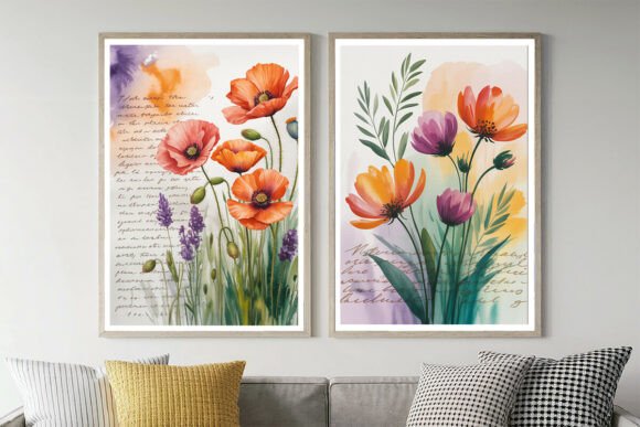 Download Purple Floral Watercolor Art Journal Kit - Purple floral Collection