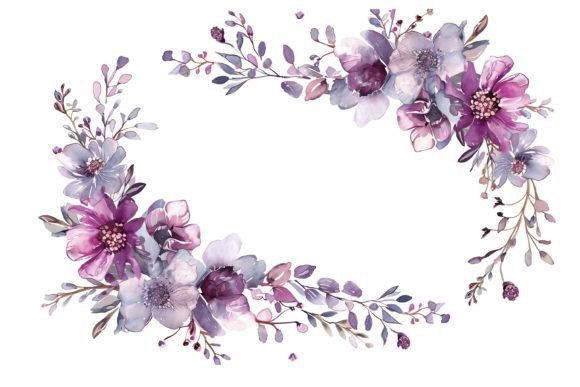 Download Purple Floral Wreath - Purple floral Collection