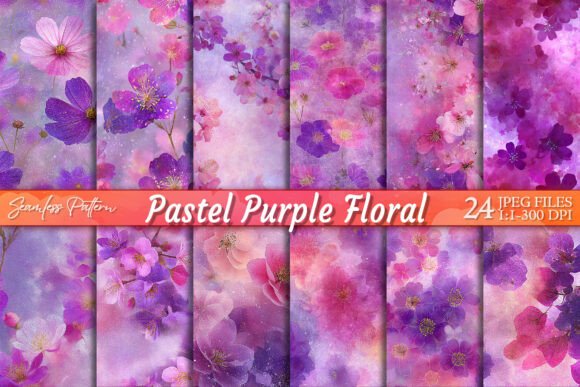 Download Pastel Purple Floral Watercolor Pattern - Purple floral Collection