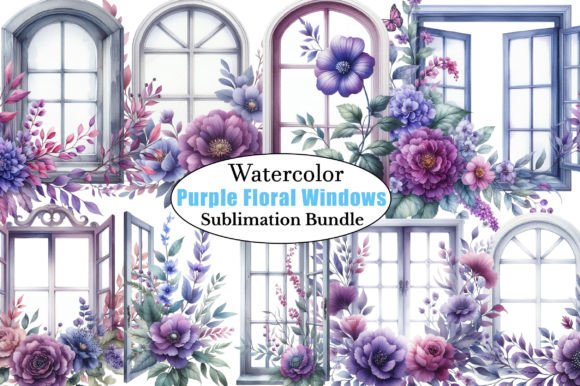 Download Watercolor Purple Floral Windows Clipart - Purple floral Collection