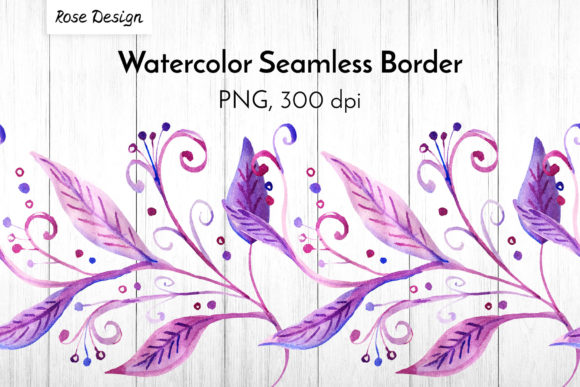 Download Abstract Purple Floral Watercolor Border - Purple floral Collection