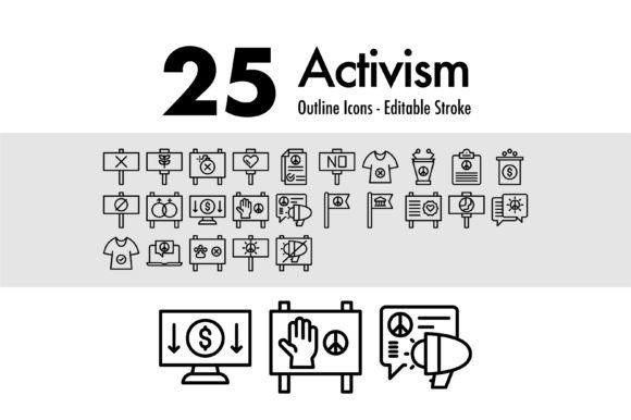 Download 25 Activism Outline Icon Set - Activism Collection
