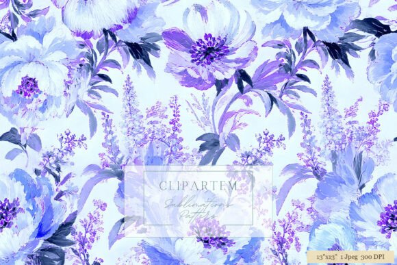 Download Purple Blue Floral Sublimation Pattern - Floral sublimation Collection