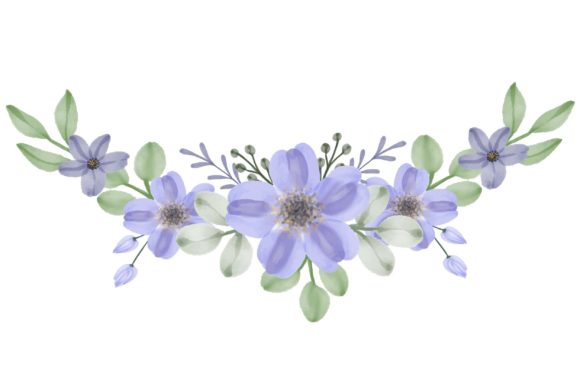 Download Arrangement of Purple Floral Watercolor - Purple floral Collection