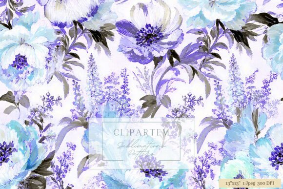 Download Blue Purple Floral Sublimation Pattern - Purple floral Collection