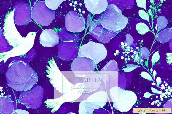Download Dove Purple Floral Sublimation Pattern - Purple floral Collection