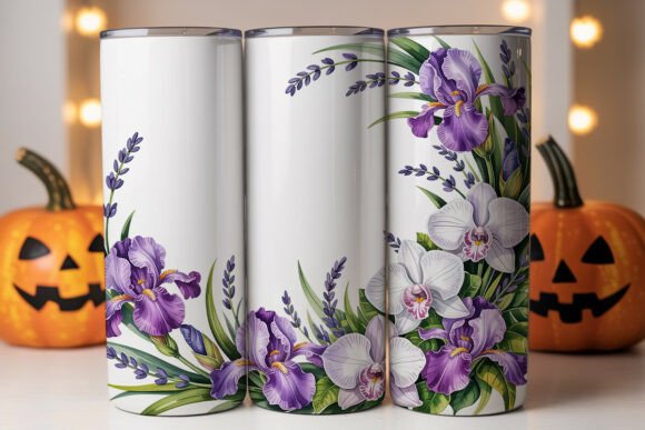 Download Purple Floral Watercolor 20oz Tumbler - Purple floral Collection