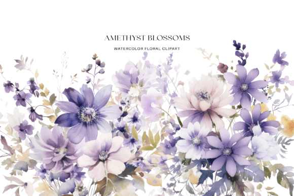 Download Purple Floral Clipart Watercolor Flowers - Purple floral Collection